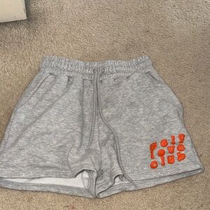 PrettyLittleThing Gray Athletic Shorts with Orange Detail